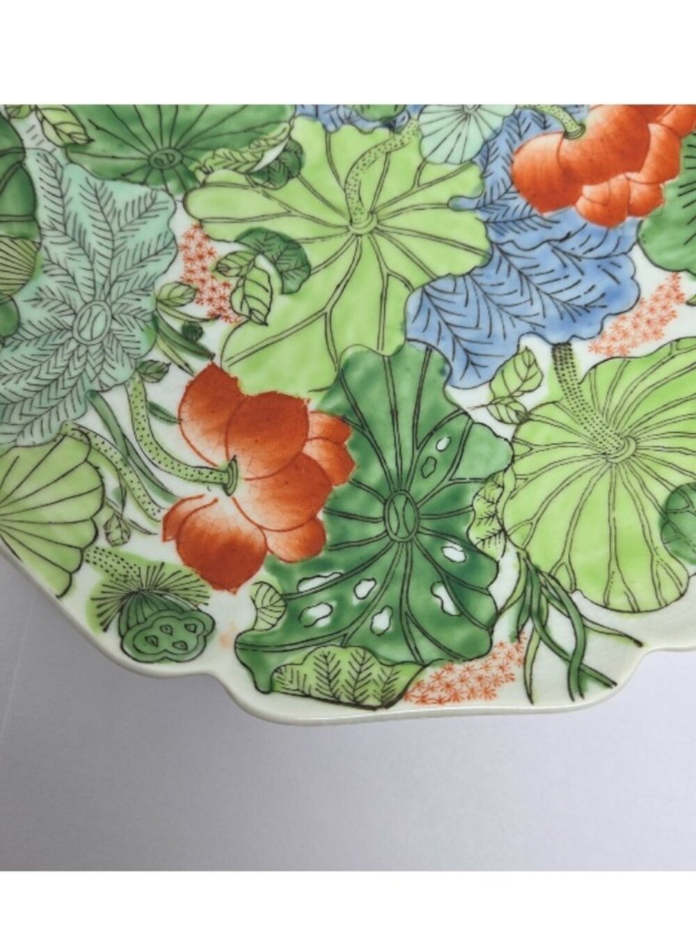 Vintage Napcoware, Lotus / Water Lilies, Wall Plate, Hand Painted In Hong Kong - Picture 6 of 9